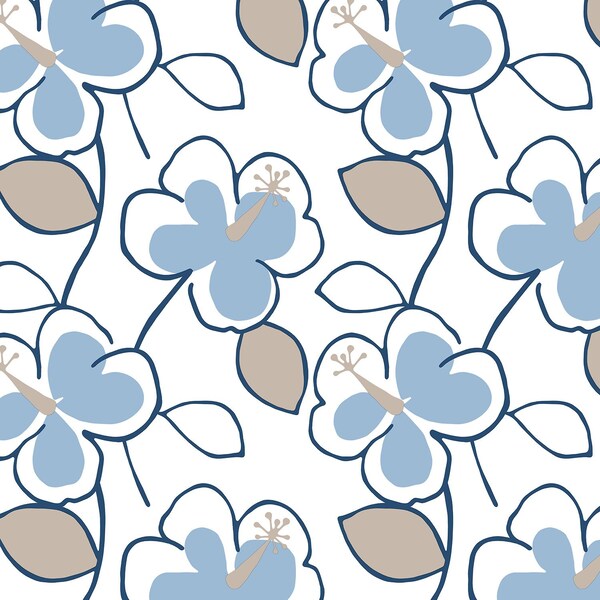 Naperville, Vinyl Flower Power Wallpaper, 205 In X 33 Ft = 56 Sq Ft